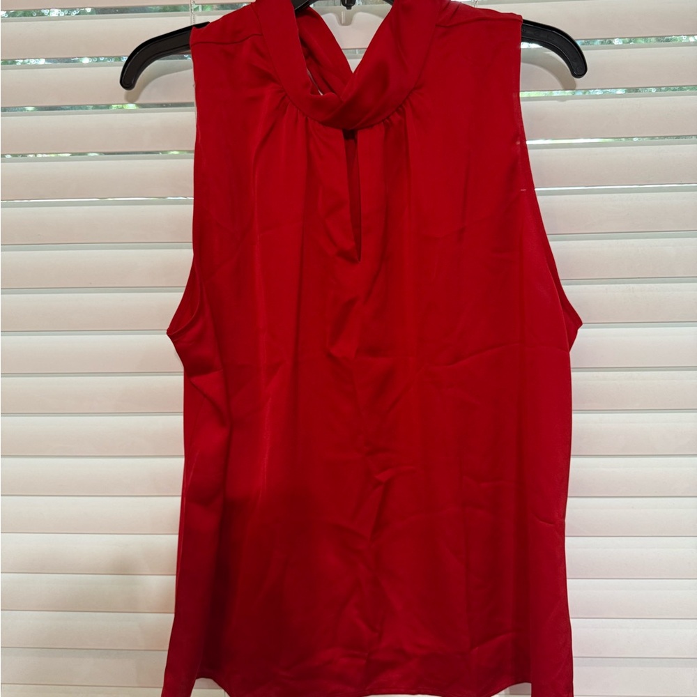 Ann Taylor Vibrant Red Sleeveless Blouse